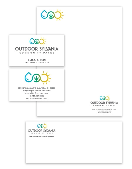 Outdoor Sylvania stationery and business cards