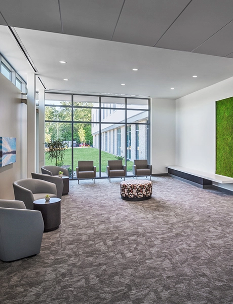 Cancer center lobby interior